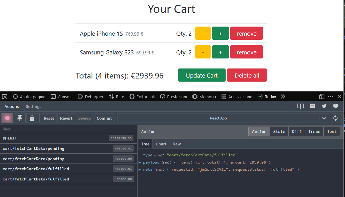 Redux console